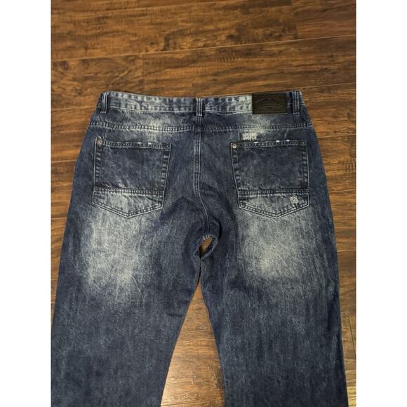 SOUTHPOLE Jeans Men’s Size 40x32 Distressed Dark Wash Straight Leg RN82628 - Picture 2 of 8